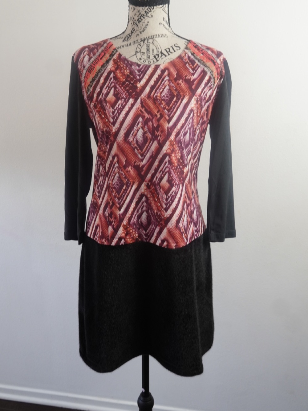 Custo Barcelona Graphic Print Velvet Dress Size 4